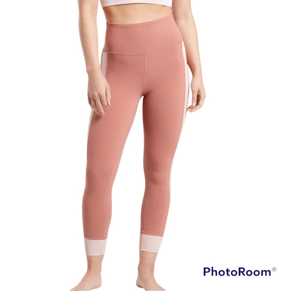 Athleta Palermo Pink Orchid Elation Rib Trim 7/8 Tight Jogger Leggings Medium